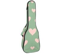 Housse imperméable pour ukulélé 58,4 cm avec rangement et poignée - Petits cœurs mignons à pois sur fond rose, Multicolore 09, 25.9x9x3.1in/66x23x8cm, Organiseur de sac
