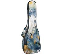 Housse imperméable pour ukulélé 58,4 cm avec rangement et poignée - Tigre animal avec couronne de fleurs, Multicolore 05, 25.9x9x3.1in/66x23x8cm, Organiseur de sac