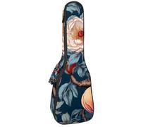 Housse imperméable pour ukulélé 58,4 cm avec rangement et poignée - Tigre animal avec couronne de fleurs, Multicolore 09, 25.9x9x3.1in/66x23x8cm, Organiseur de sac