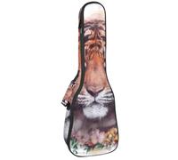 Housse imperméable pour ukulélé 58,4 cm avec rangement et poignée - Tigre animal avec couronne de fleurs, Multicolore 01., 25.9x9x3.1in/66x23x8cm, Organiseur de sac