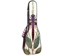 Housse imperméable pour ukulélé 58,4 cm avec rangement et poignée - Violet libellule antique fleurs sauvages herbes florales, Multicolore 06, 25.9x9x3.1in/66x23x8cm, Organiseur de sac