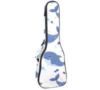 Housse imperméable pour ukulélé 58,4 cm avec rangement et poignée - Visages de chat mignons sans couture, Multicolore 04, 25.9x9x3.1in/66x23x8cm, Organiseur de sac