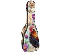 Housse imperméable pour ukulélé 58,4 cm avec rangement et poignée - Visages de chat mignons sans couture, Multicolore 06, 25.9x9x3.1in/66x23x8cm, Organiseur de sac