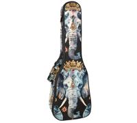 Housse imperméable pour ukulélé - Durable - 58,4 cm - Avec rangement et poignée - Aquarelle - Éléphant indien - Ananas, Multicolore 01., 25.9x9x3.1in/66x23x8cm, Organiseur de sac