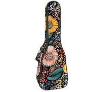 Housse imperméable pour ukulélé - Durable - 58,4 cm - Avec rangement et poignée - Art abstrait - Plantes dorées - Feuilles tropicales, Multicolore 08, 25.9x9x3.1in/66x23x8cm, Organiseur de sac