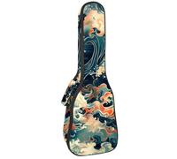 Housse imperméable pour ukulélé - Durable - 58,4 cm - Avec rangement et poignée - Motif baleine, dauphin, poisson, requin, Multicolore 08, 25.9x9x3.1in/66x23x8cm, Organiseur de sac