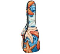 Housse imperméable pour ukulélé - Durable - 58,4 cm - Avec rangement et poignée - Motif baleine, dauphin, poisson, requin, Multicolore 06, 25.9x9x3.1in/66x23x8cm, Organiseur de sac