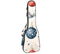 Housse imperméable pour ukulélé - Durable - 58,4 cm - Avec rangement et poignée - Motif boules de Noël, Multicolore 02, 25.9x9x3.1in/66x23x8cm, Organiseur de sac