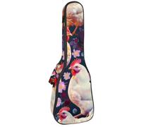 Housse imperméable pour ukulélé - Durable - 58,4 cm - Avec rangement et poignée - Motif crânes et fleurs - Style rétro et esthétique, Multicolore 09, 25.9x9x3.1in/66x23x8cm, Organiseur de sac
