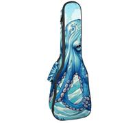 Housse imperméable pour ukulélé - Durable - 58,4 cm - Avec rangement et poignée - Motif esthétique de dauphin de l'océan, Multicolore 02, 25.9x9x3.1in/66x23x8cm, Organiseur de sac