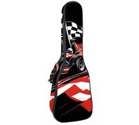 Housse imperméable pour ukulélé - Durable - 58,4 cm - Avec rangement et poignée - Voiture de course pour excès de vitesse avec drapeau à carreaux et piste de course, Multicolore 04, 25.9x9x3.1in
