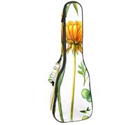 Housse imperméable pour ukulélé, sac de transport durable de 58,4 cm avec rangement et poignée - Silhouettes de feuilles vertes aquarelles, Multicolore 08, 25.9x9x3.1in/66x23x8cm, Organiseur de sac