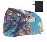 Housse imperméable style tribal loup pour vélo avec trous de verrouillage, anti-poussière, pluie, neige, protection UV, convient à la plupart des funda imperméable para bicicleta