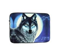 Housse imprimée Wolf Under Moon pour ordinateur portable de 10", adaptée pour le bureau, les voyages, les déplacements et les voyages d'affaires.