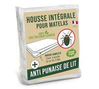 Housse intégrale matelas 90x190x25 cm | Anti-Punaise de lit | Fermeture à glissière | Sans traitement chimique