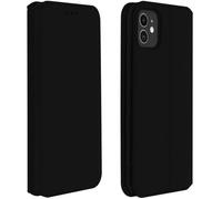 Housse iPhone 11 - AVIZAR - Étui Folio Portefeuille - Éco-cuir - Noir - Fonction Support