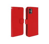 Housse iPhone 11 Etui Folio Porte carte Support Vidéo Rouge
