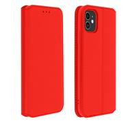 Housse iPhone 11 Étui Folio Portefeuille Fonction Support rouge