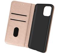 Housse iPhone 13 - AVIZAR - Clapet Portefeuille Rose - Support vidéo - Fermeture aimantée - Rangement cartes