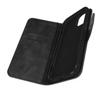 Housse iPhone 13 Effet Daim Portefeuille Support Vidéo Forcell noir