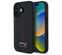 Housse IPhone 16 Plus Red BULL Racing Carbone Look MagSafe Logo Noir Rouge