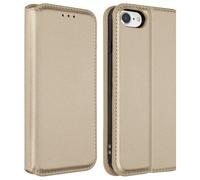 Housse iPhone SE 2022 / 2020 et 8 / 7 Folio Portefeuille Fonction Support Doré