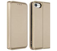 Housse iPhone SE 2022 / 2020 et 8 / 7 Folio Portefeuille Fonction Support Doré