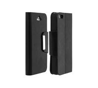 Housse iPhone SE/5/5s Etui Folio Portefeuille Clapet Fonction Support - Noir