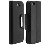 Housse iPhone SE/5/5s Etui Folio Portefeuille Clapet Fonction Support - Noir