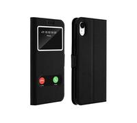 Housse iPhone XR Etui Double Fenêtre Coque Silicone - noir