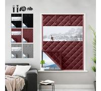 Housse Isolante Fenêtre, Isolant Fenêtre Anti Froid, 3 Couches Renforcées Anti-Froid/Bruit, Bloque Les Courants D'Air, Compatible Toutes Fenêtres Pièce, Grenier, Camping-Car(COFFEES,110x200cm)