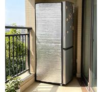 Housse isolante pour réfrigérateur - Housse extérieure autocollante - Double face en feuille d'aluminium - Bouclier thermique et isolant pour congélateur (Terrasse, balcon, jardin)(A,60*142cm)