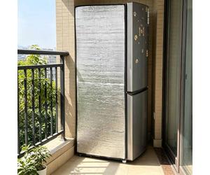 Housse isolante pour réfrigérateur - Housse extérieure autocollante - Double face en feuille d'aluminium - Bouclier thermique et isolant pour congélateur (Terrasse, balcon, jardin)(A,60*142cm)