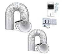 Housse Isolante pour Tuyau de Climatiseur Mobile, Manchon Isolant 4 Couches en Feuille d’Aluminium pour Gaine d’Évacuation 5" et 5,9", Cordon Élastique Réglable, Protection Thermique (2 PCS,Silver)