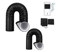 Housse Isolante pour Tuyau de Climatiseur Mobile, Manchon Isolant 4 Couches en Feuille d’Aluminium pour Gaine d’Évacuation 5" et 5,9", Cordon Élastique Réglable, Protection Thermique (2 PCS,Black)