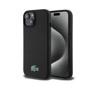 Housse Lacoste Liquid Silicone Croc Logo MagSafe Noir - iPhone 15 Plus
