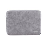Housse Laptop Sleeve en Cuir suède pour Ordinateur Portable 14 Pouces, Gris Clair