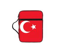 Housse légère et durable avec imprimé drapeau de la Turquie pour tablette, maquillage, trousse à crayons pour l'église, l'école, les voyages