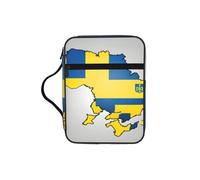 Housse légère et durable pour tablette, maquillage, trousse à crayons pour église, école, voyage avec drapeau de l'Ukraine Map02