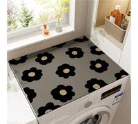 Housse Machine A Laver De Diatomée Motif Floral Noires Antidérapant Housse De Réfrigérateur Souple Cut To Size Washing Machine Pad Tapis Pour Machine à Laver Ou Sèche-Linge (Gris,50x50cm)
