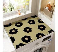 Housse Machine A Laver De Diatomée Motif Floral Noires Antidérapant Housse De Réfrigérateur Souple Cut To Size Washing Machine Pad Tapis Pour Machine à Laver Ou Sèche-Linge (Vert foncé,50x50cm)