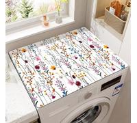 Housse Machine A Laver De Fleurs Tapis De Protection Antidérapant Pour Machine À Laver Et Seche Linge, Dessus Imperméable Tapis Lave Linge Pour Table De Chevet Salles De Bains40*60Cm