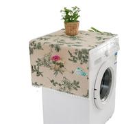 Housse Machine a Laver Housse anti-poussière à motif noir, for Machine laver, imprimé boule de lin, pompon poche, réfrigérateur, fours micro-ondes(S43807,30x90cm)