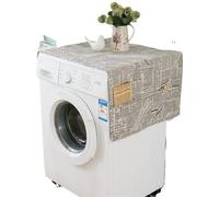 Housse Machine a Laver Housse anti-poussière à motif noir, for Machine laver, imprimé boule de lin, pompon poche, réfrigérateur, fours micro-ondes(S43861,30x90cm)