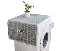 Housse Machine a Laver Housse anti-poussière à motif noir, for Machine laver, imprimé boule de lin, pompon poche, réfrigérateur, fours micro-ondes(S43780,30x90cm)