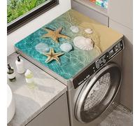 Housse Machine A Laver Tapis De Protection Pour Machine à Laver à Motif 3D DéCoupable Top Cover Mat Dessus De Lave Linge Top SéChage Rapide DéCor Lavable RéFrigéRateur Cuisine (Color 1,40x50cm)