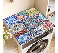 housse machine a laver, tapis protection dessus de lave linge top, souple découpable, imperméable, décor, Housse universelle Machine a Laver pour Machine à Laver Ou Sèche-Linge (Navy,50x60cm)