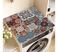 housse machine a laver, tapis protection dessus de lave linge top, souple découpable, imperméable, décor, Housse universelle Machine a Laver pour Machine à Laver Ou Sèche-Linge (Morocco,40x50cm)