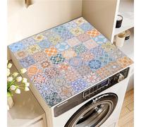 housse machine a laver, tapis protection dessus de lave linge top, souple découpable, imperméable, décor, Housse universelle Machine a Laver pour Machine à Laver Ou Sèche-Linge (Boho,30x40cm)