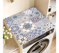 housse machine a laver, tapis protection dessus de lave linge top, souple découpable, imperméable, décor, Housse universelle Machine a Laver pour Machine à Laver Ou Sèche-Linge (Flower,60x60cm)
